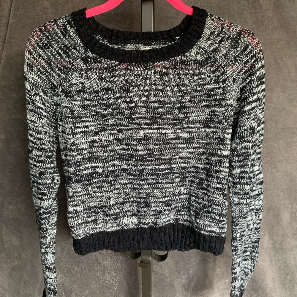 Black and Gray Crop Sweater